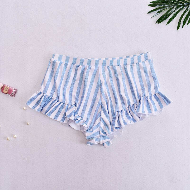 Striped Ruffle Cami and Shorts Beach Set