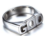 Stainless Steel GOD Letter Ring | Christian Jewelry