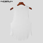 Solid Color O Neck Sleeveless Casual Men's Tank Top
