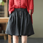 Retro Cotton Linen Casual Loose Shorts for Women