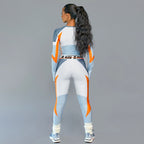 Kliou Women's Long Sleeve Crop Top & Leggings Set