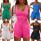 Fashionable Women's Yoga Shorts and Loose Fitness Set
