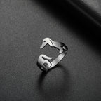 Adjustable Titanium Steel Dachshund Ring