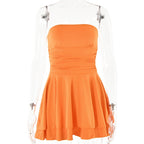 Off-Shoulder Tube Top Backless High Waist Dress