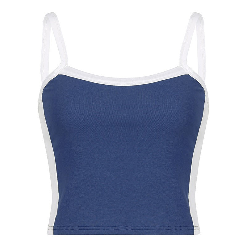 Colorblock Patchwork One-piece Neck Camisole Top