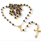 Glass Pearl Rosary Necklace