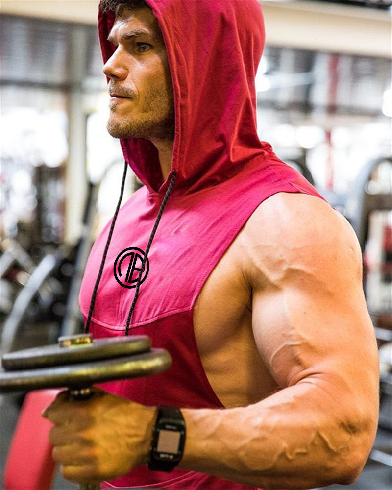 Men's Summer Muscle Brother Hooded Tank Top for Training