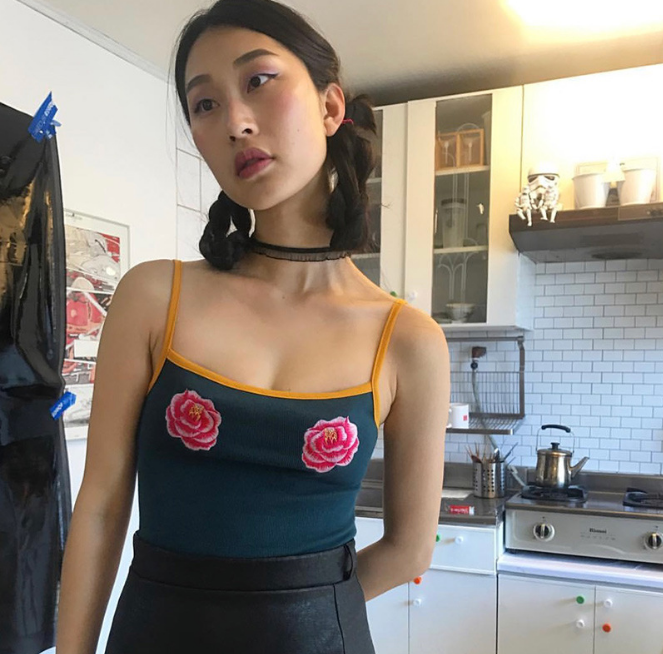Romper with Tank Top and Rose Design
