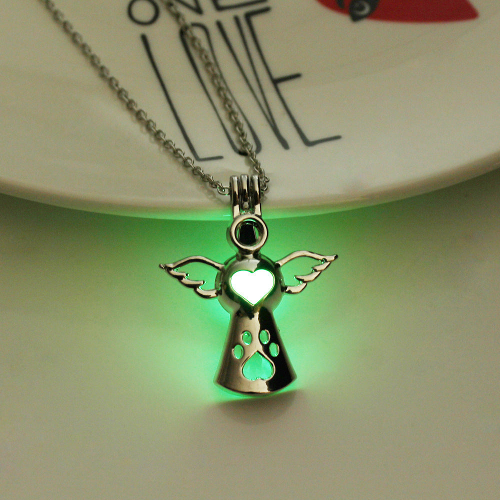 Glow in the Dark Angel Paw Necklace