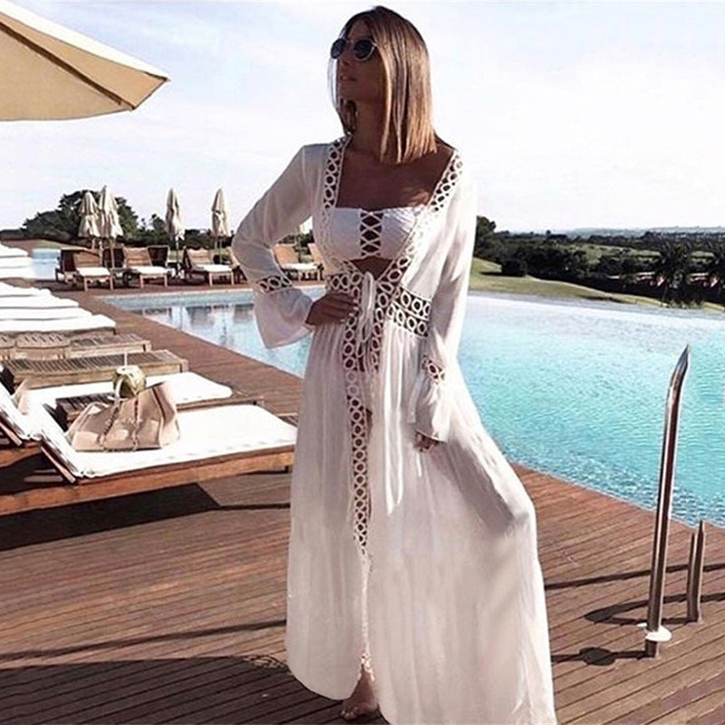 2024 Women's Beach Cover-Up with Lace Design