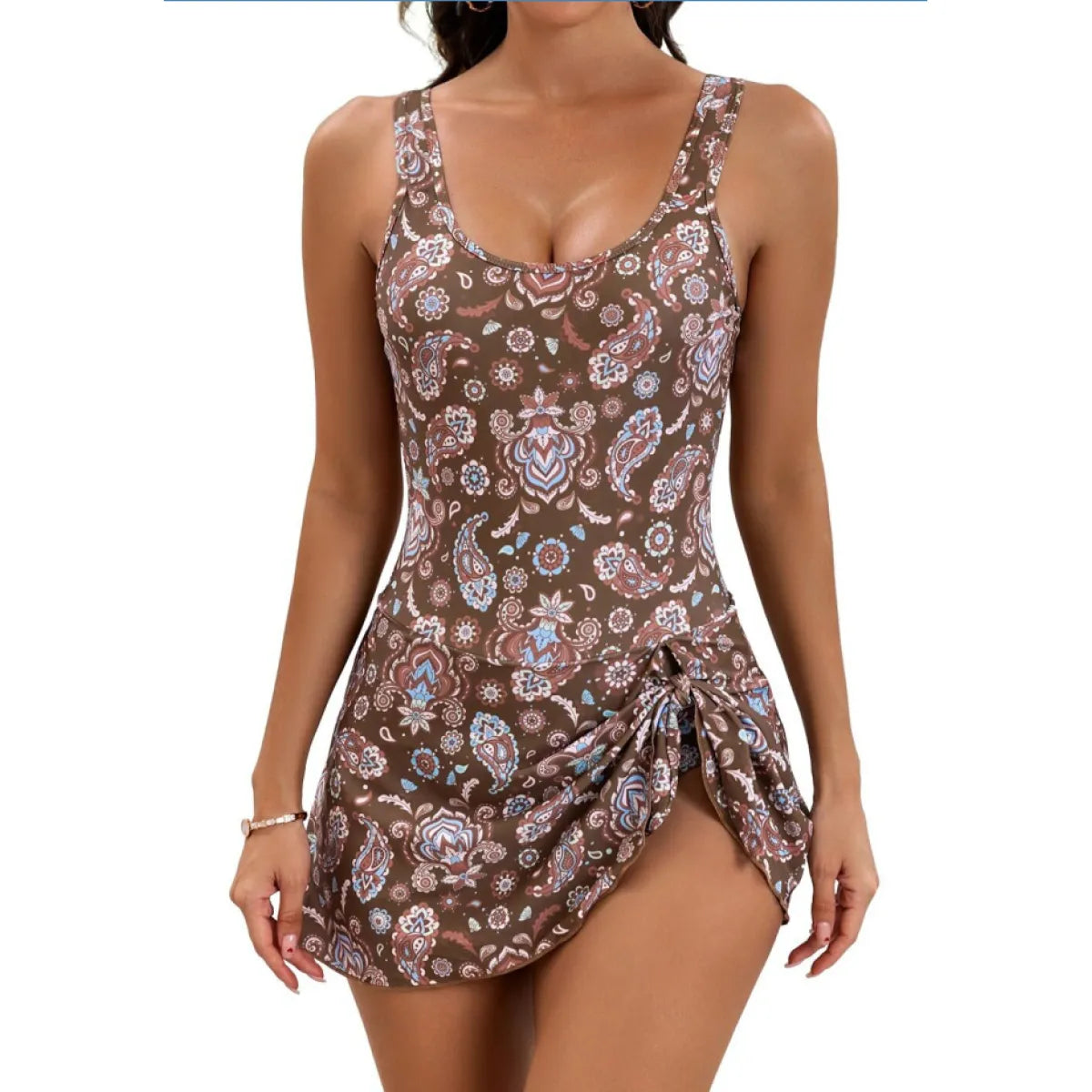 Tropical Print Swim Dress