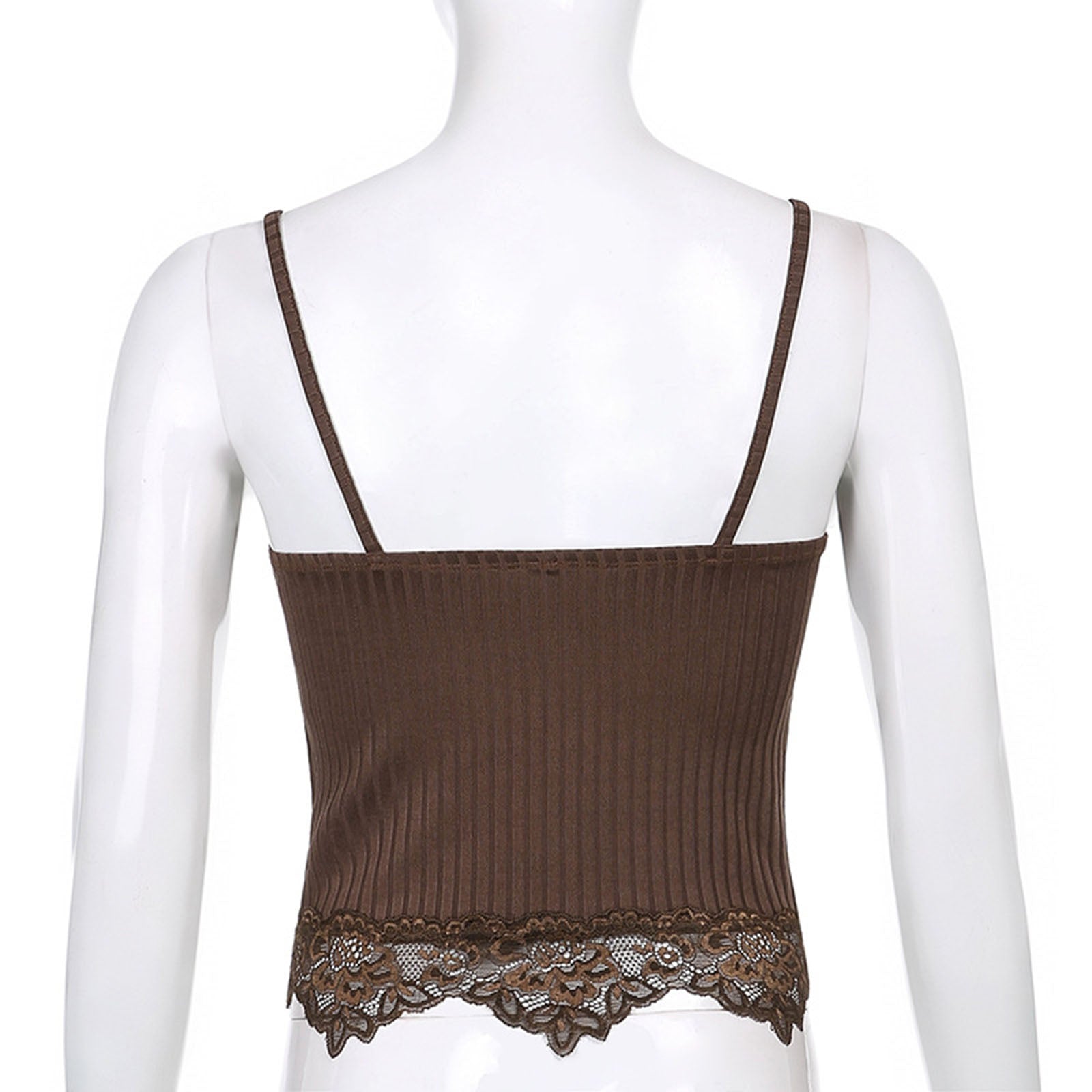Lace Cut Y2K E-Girls Fairy Style Rib Knit Tank Top