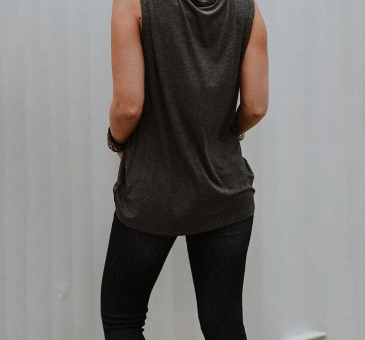 Summer Rainbow Letter Print Round Neck Tank Top