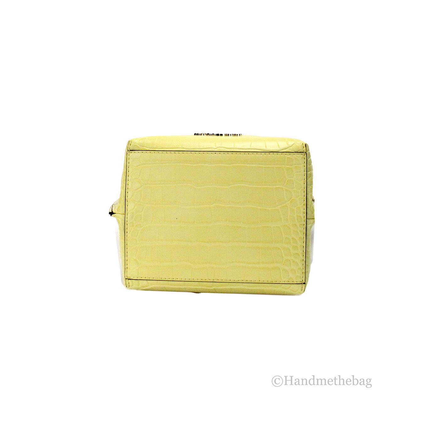 Michael Kors Emilia Small Canvas Snake Print Yellow Bucket Bag