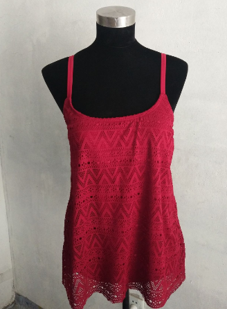 Lace Halter Swim Tankini Top