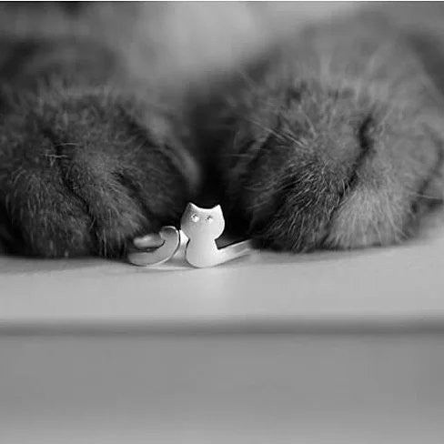 Cute Kitten Adjustable Ring