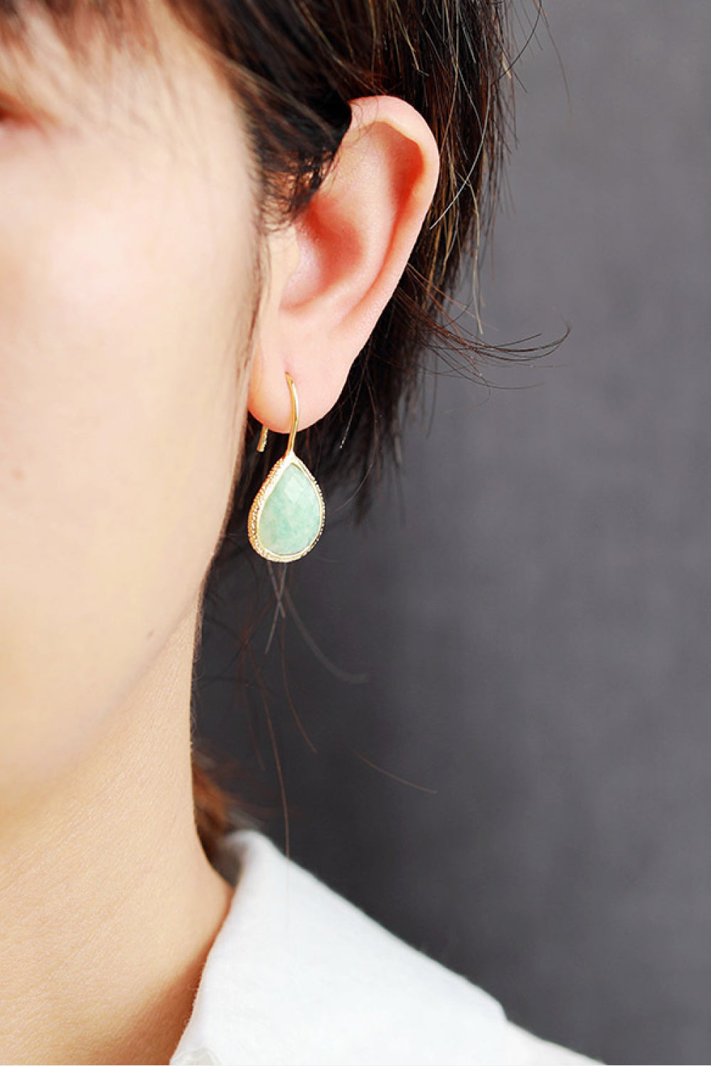 Handmade Stone Teardrop Earrings