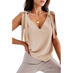 Bowknot V-neck Sleeveless Camisole Tank Top for Women