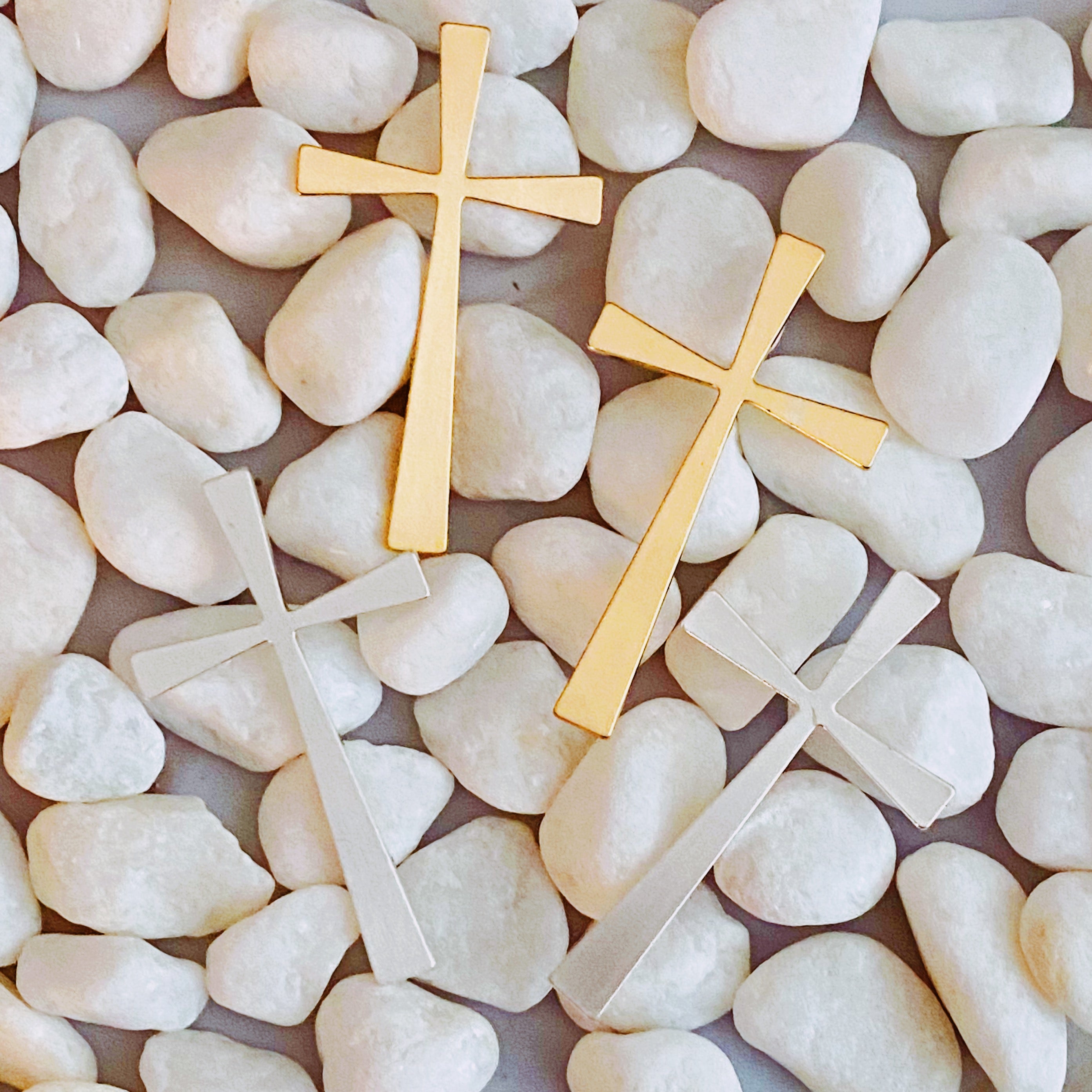 Satin Finish Cross Earrings | Christian Jewelry