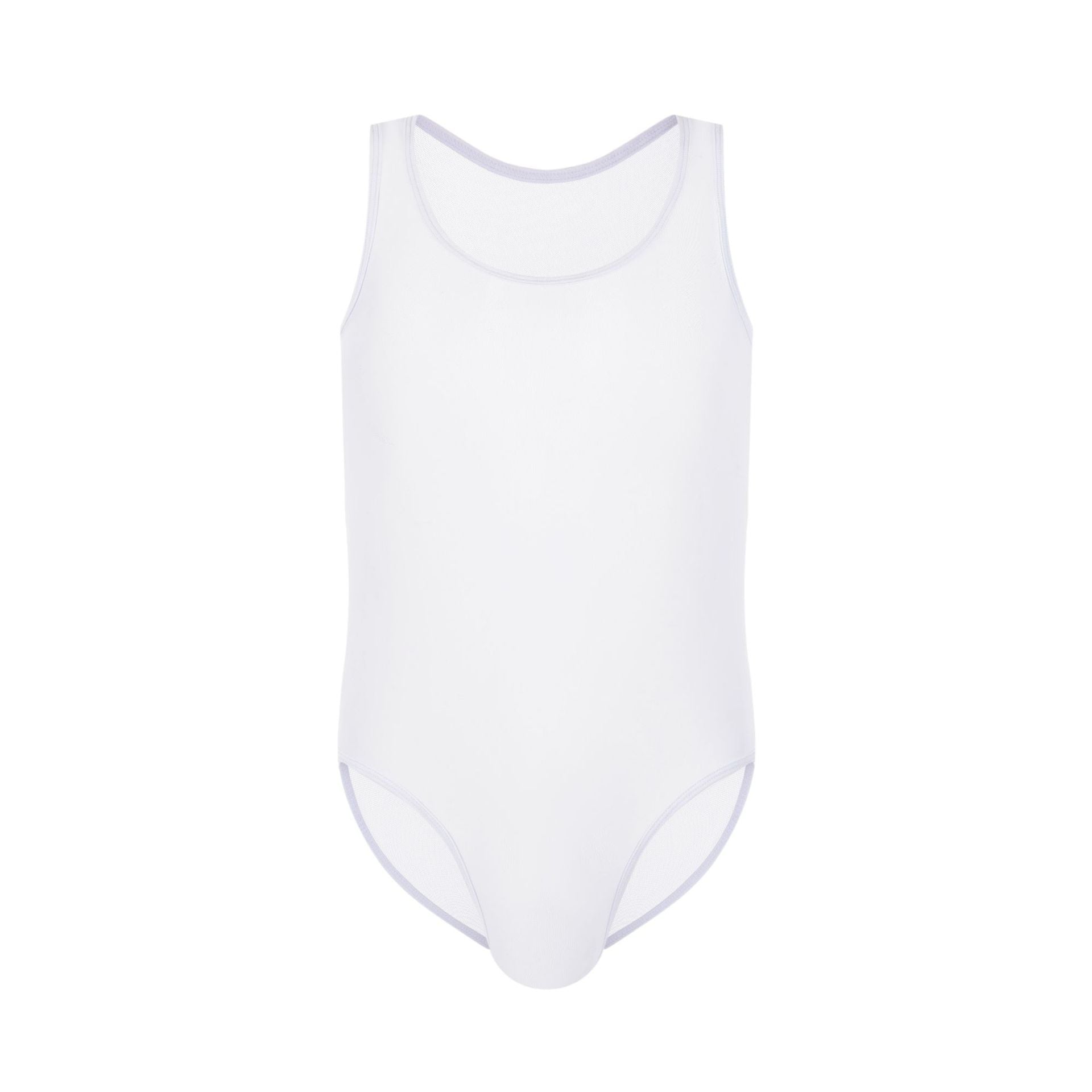 Men's Sheer Mesh Sleeveless Bodysuit