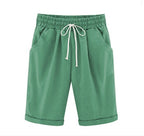 Plus Size Women's Cotton Summer Shorts with Pockets