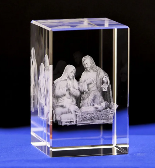 3D Crystal Crucifix Christian Ornament
