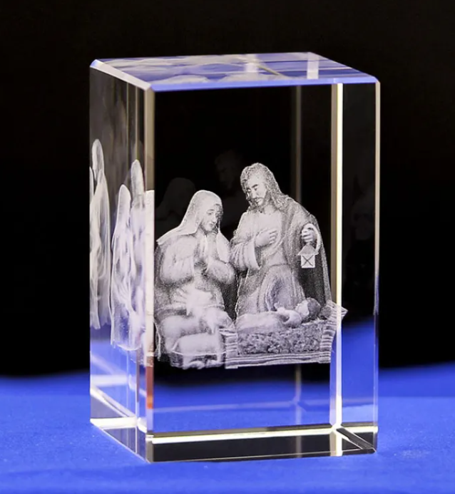 3D Crystal Crucifix Christian Ornament
