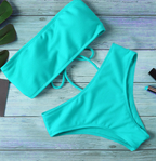 Lace-Up Scoop-Neck Bikini Set