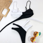 Leopard Color Block Wrap Bikini Set