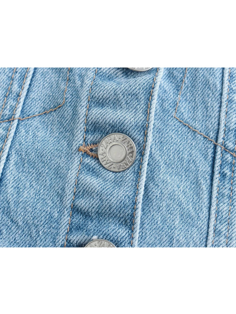 Blue Off-Shoulder Denim Corset Crop Top for Women