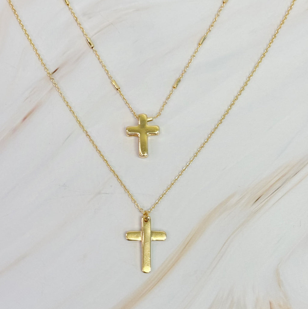 Pretty Chain Cross Necklace (Set of 2)