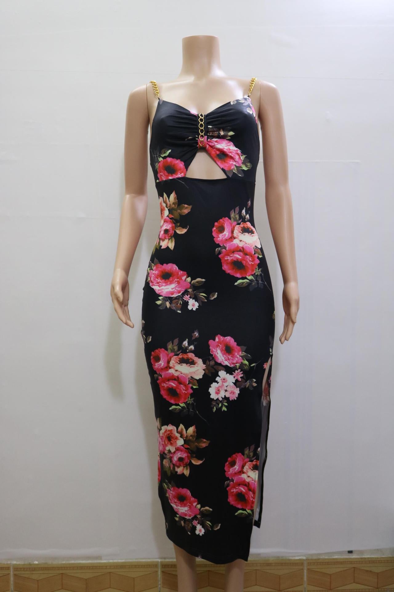 Floral Print Spaghetti-Strap Dress for Women