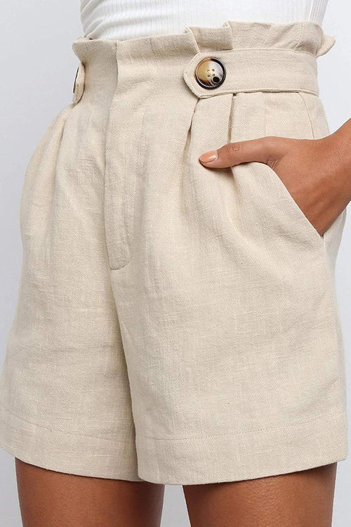 2020 New Women's High-Waist Loose Cotton Linen Shorts