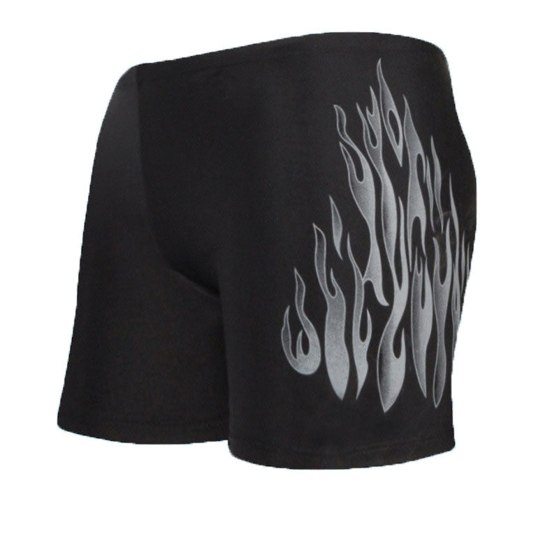 Men's Red Flame Print Swim Trunks
