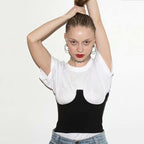 Trendy U-Shaped Bustier Top with Waist Cincher Design