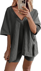 Women's 2-Piece Casual T-Shirt & High-Waist Shorts Set