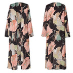 Printed Chiffon Cardigan, Long Beach Cover-Up