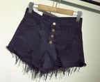 High-Waisted Distressed Denim Shorts for Women