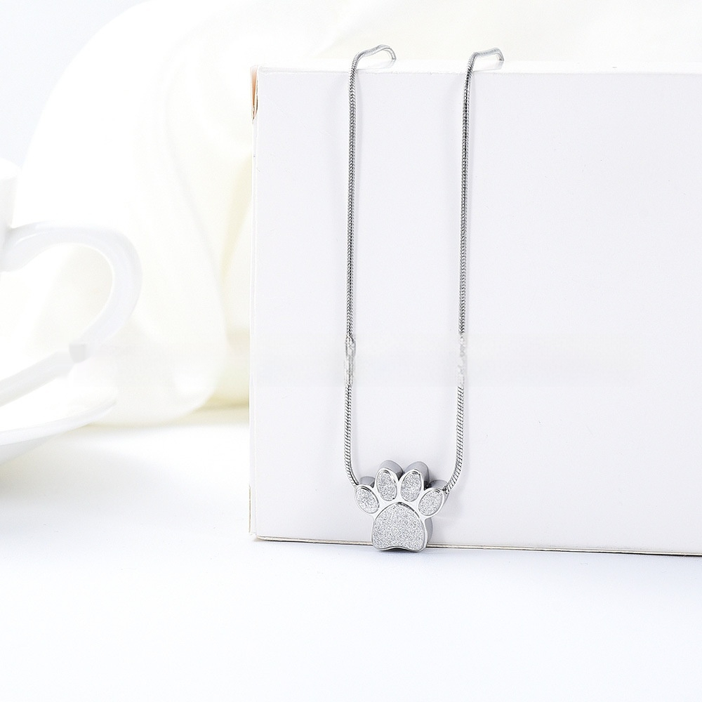 Rainbow Paw Print Pendant Necklace