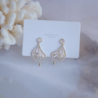 Zircon Butterfly Wing Drop Earrings
