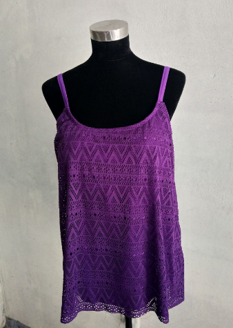 Lace Halter Swim Tankini Top
