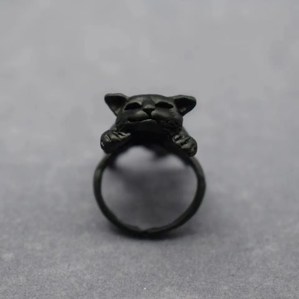 Adjustable Lazy Cat Open Ring