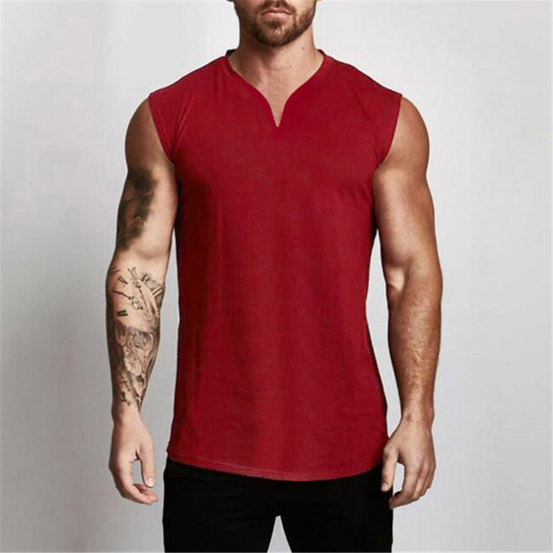 Smooth Solid Summer V-Neck Sports Tank Top