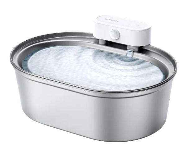 Stainless Steel Pet Water Fountain Wireless Cordless Cat Dog Drinking Fountain 304 Stainless Motion Sensing Ultra-Quiet Battery Powered