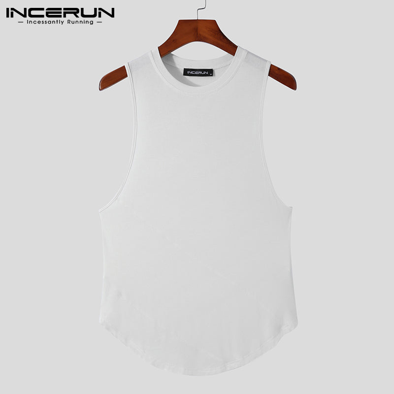 Solid Color O Neck Sleeveless Casual Men's Tank Top