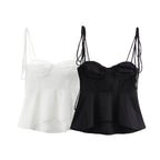 Satin Bustier Peplum Cami Top