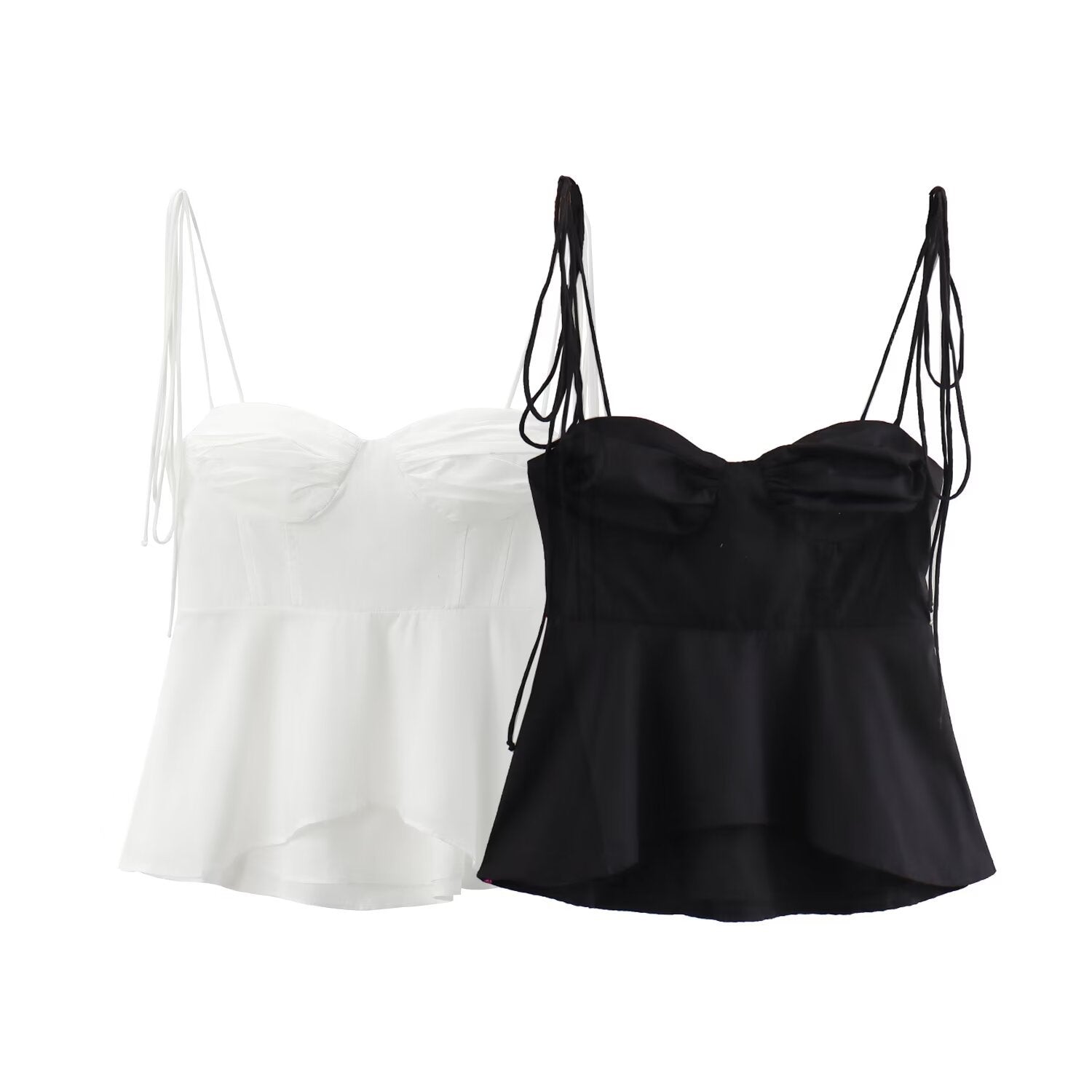 Satin Bustier Peplum Cami Top