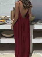 Loose Spaghetti Strap Bohemian Maxi Dress