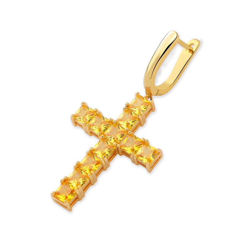 Square Zircon Cross Earrings for Fashionable Styles