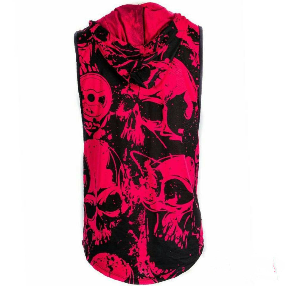 Men's Quick-Dry Skull Print Workout Tank Top